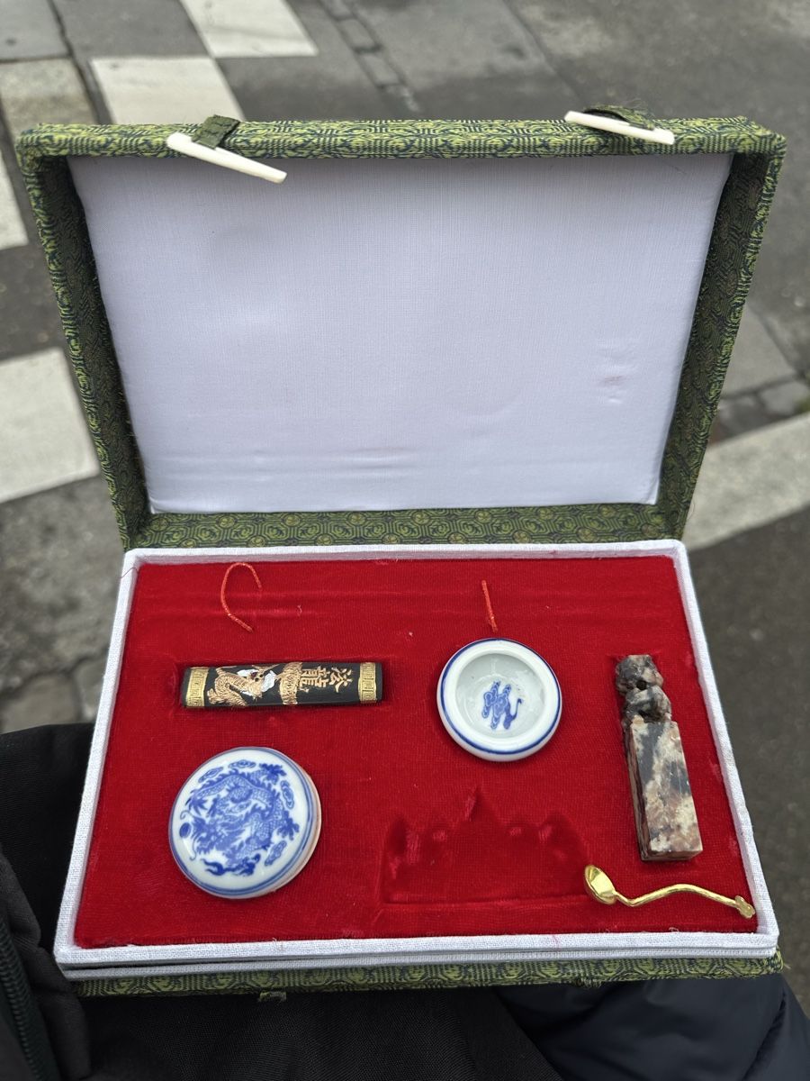 Tutte le decorazioni: Antikes Chinesisches Kalligraphie-Set mit Box! – Usato da Zürich venduto da c_d_r 5