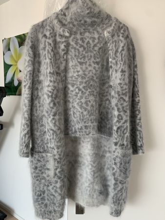 VALENTINO Angora Set Cardigan + Pullover Grau Leo, S