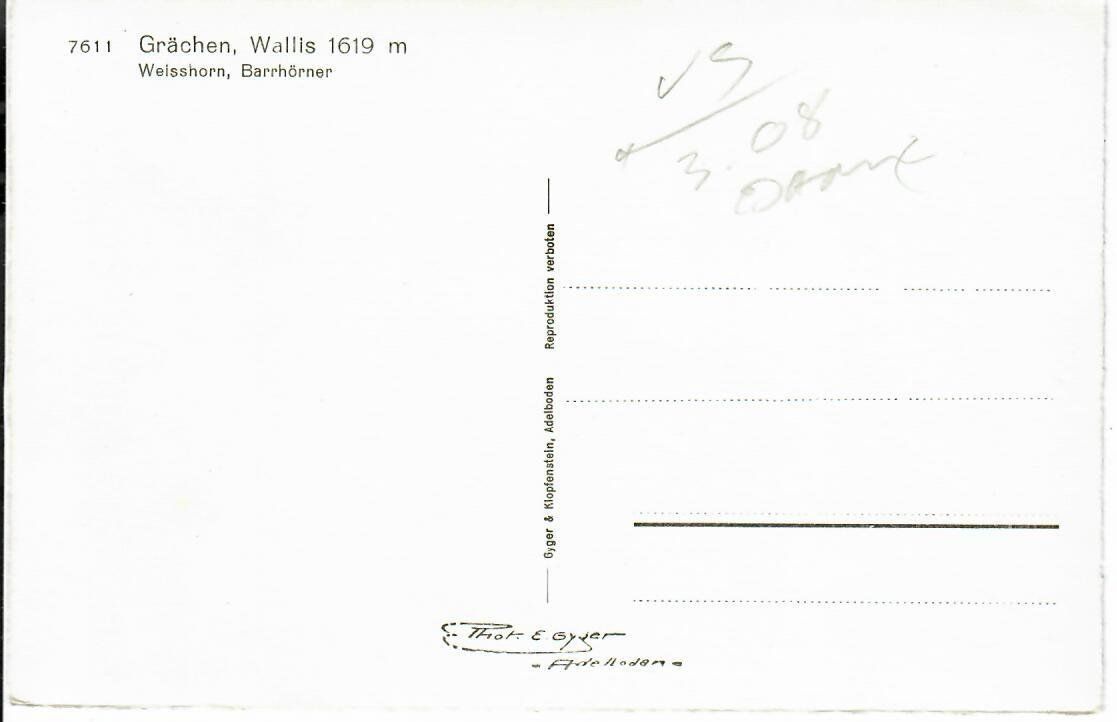 Cartoline postali: Grächen – Usato da Hochdorf venduto da Ziegel-16 1