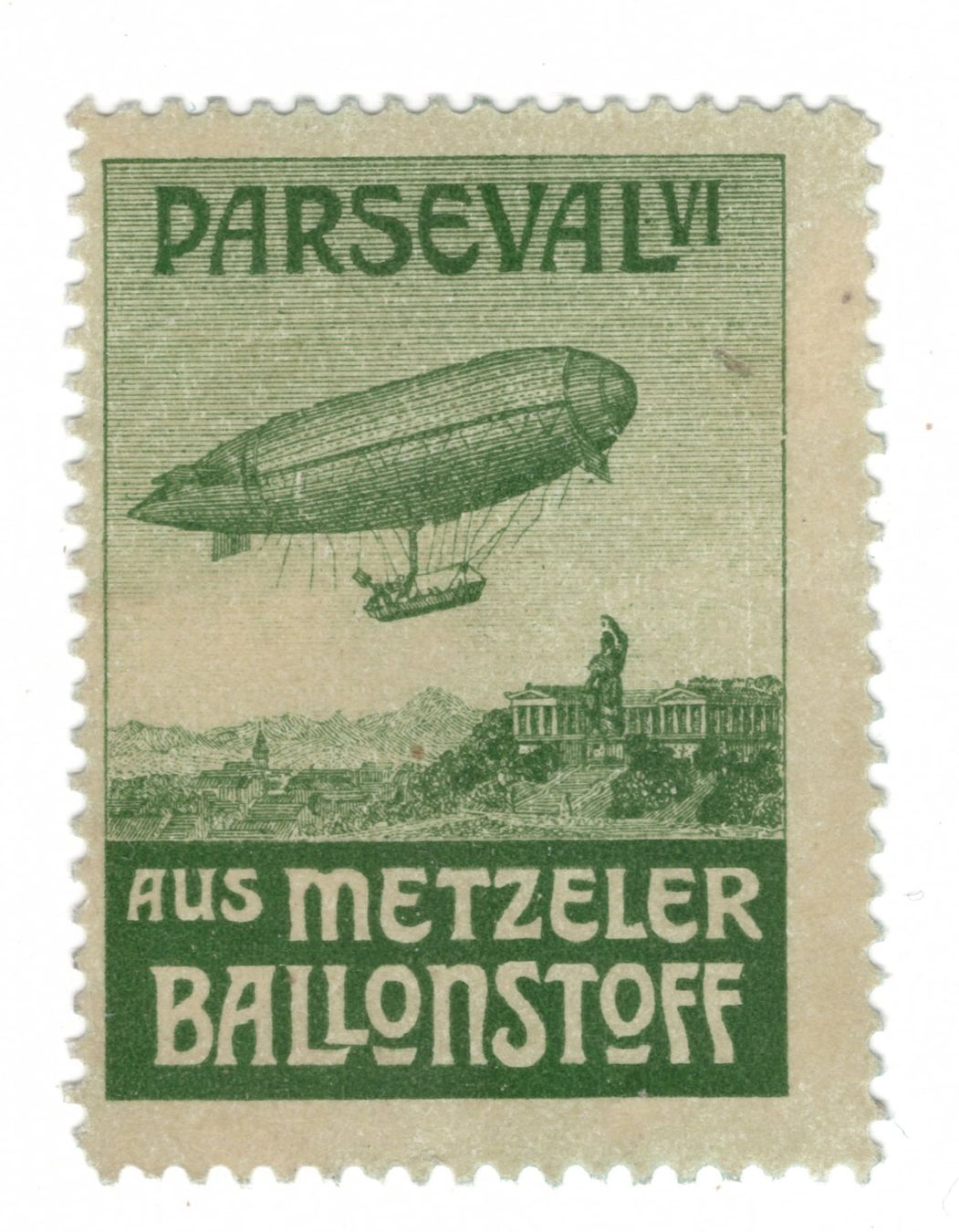 Tutti i francobolli: Metzeler Vignette, SBK 1912.6Be, Luftschiff Parseval, 100FR. – Nuovo (secondo la descrizione) da Uesslingen venduto da WHALESTAMPS