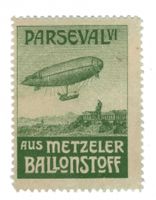 Metzeler Vignette, SBK 1912.6Be, Luftschiff Parseval, 100FR.