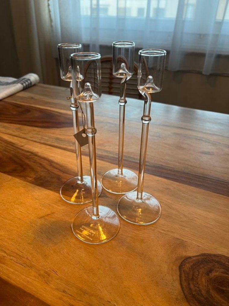 Portacandele: 4 Kerzenständer aus Glas, handmade – Nuovo (secondo la descrizione) da Dübendorf venduto da aur_wm8b