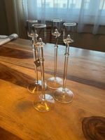 4 Kerzenständer aus Glas, handmade
