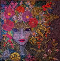 Gemälde "Lady Frühling" - Einzigartiges Kunstwerk zu verk...