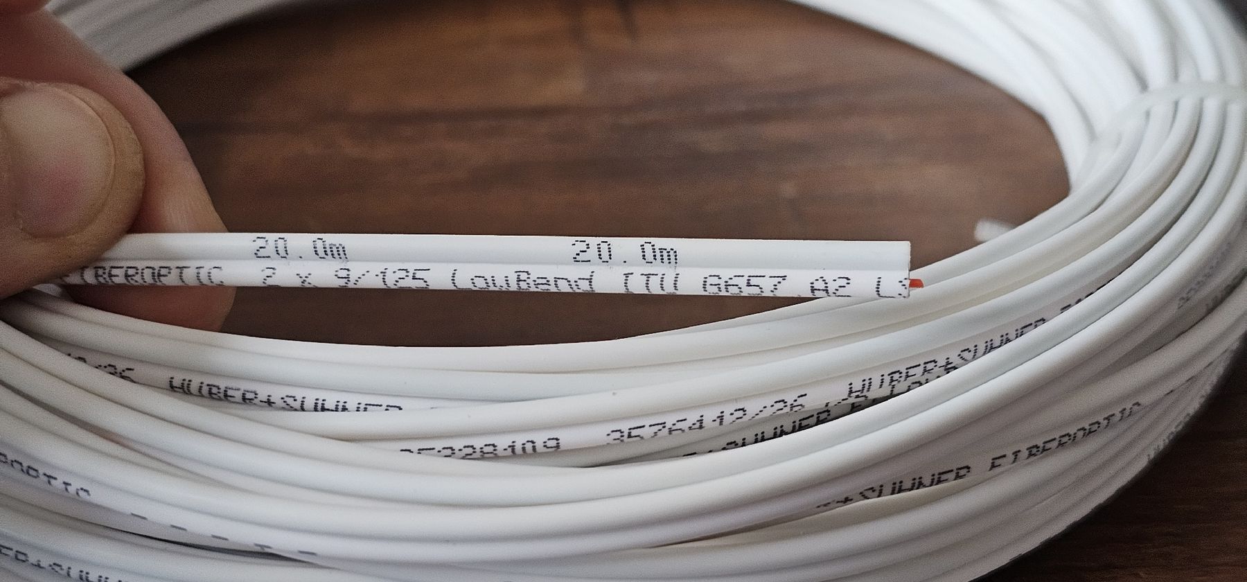 Cavi: Glasfaserkabel HUBER+SUHNER 20m 2x 9/125 LowBend.  – Usato da Kollbrunn venduto da Antikmann 4