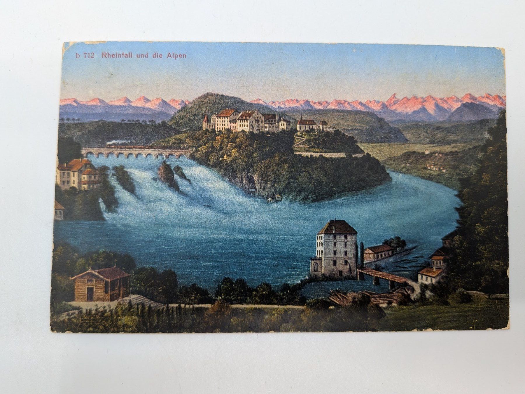 Cartoline postali: Postkare Ansichtskarte Rheinfall und die Alpen – Usato da Emmen venduto da magelan