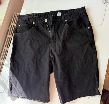 Herren Jeans-Shorts, Schwarz, Größe EUR 42 / US 10