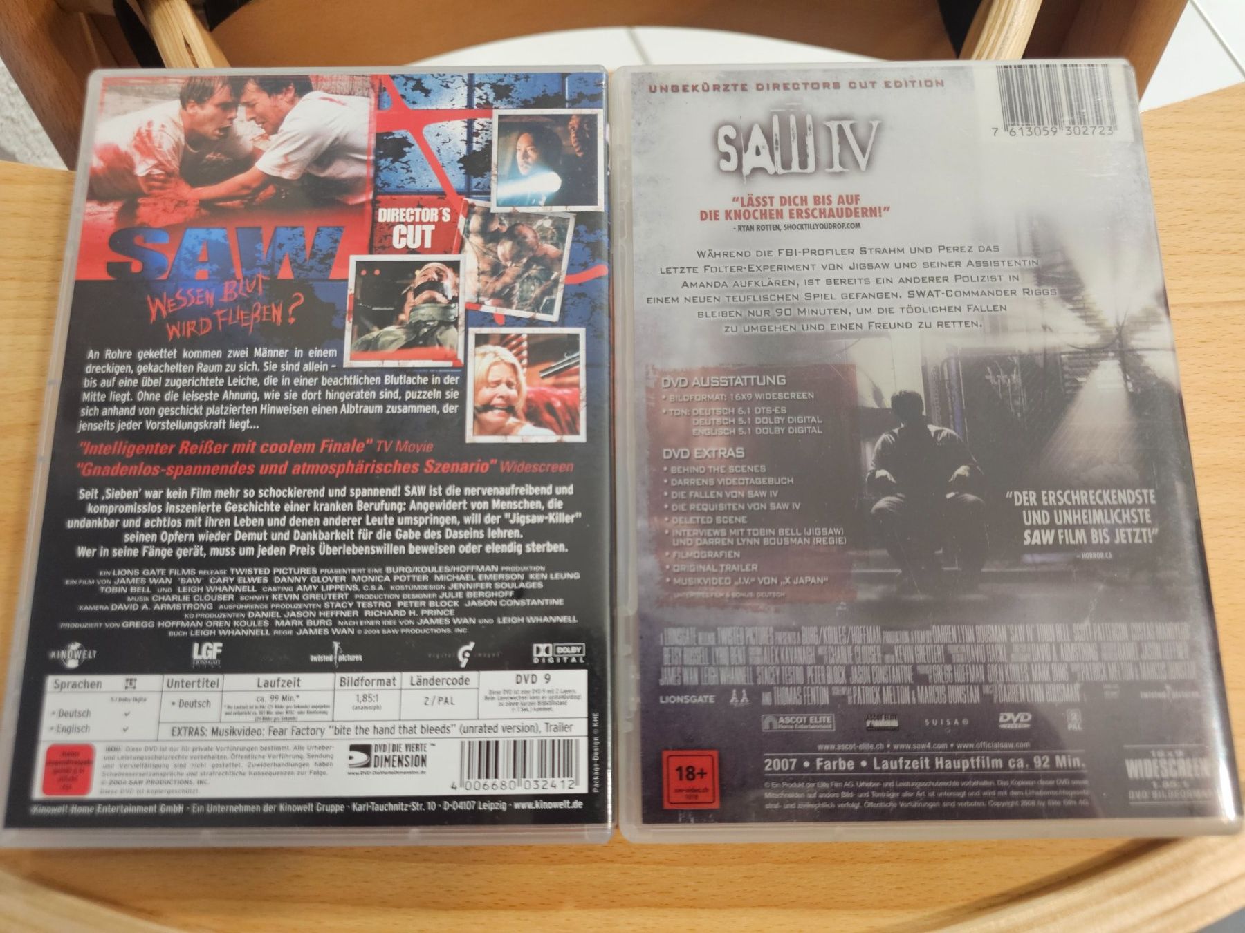 Alle DVDs: Saw 1 & 4 DVD Bundle, Top Zustand – Neu (gemäss Beschreibung) aus Biberist von ShopSoltan 1