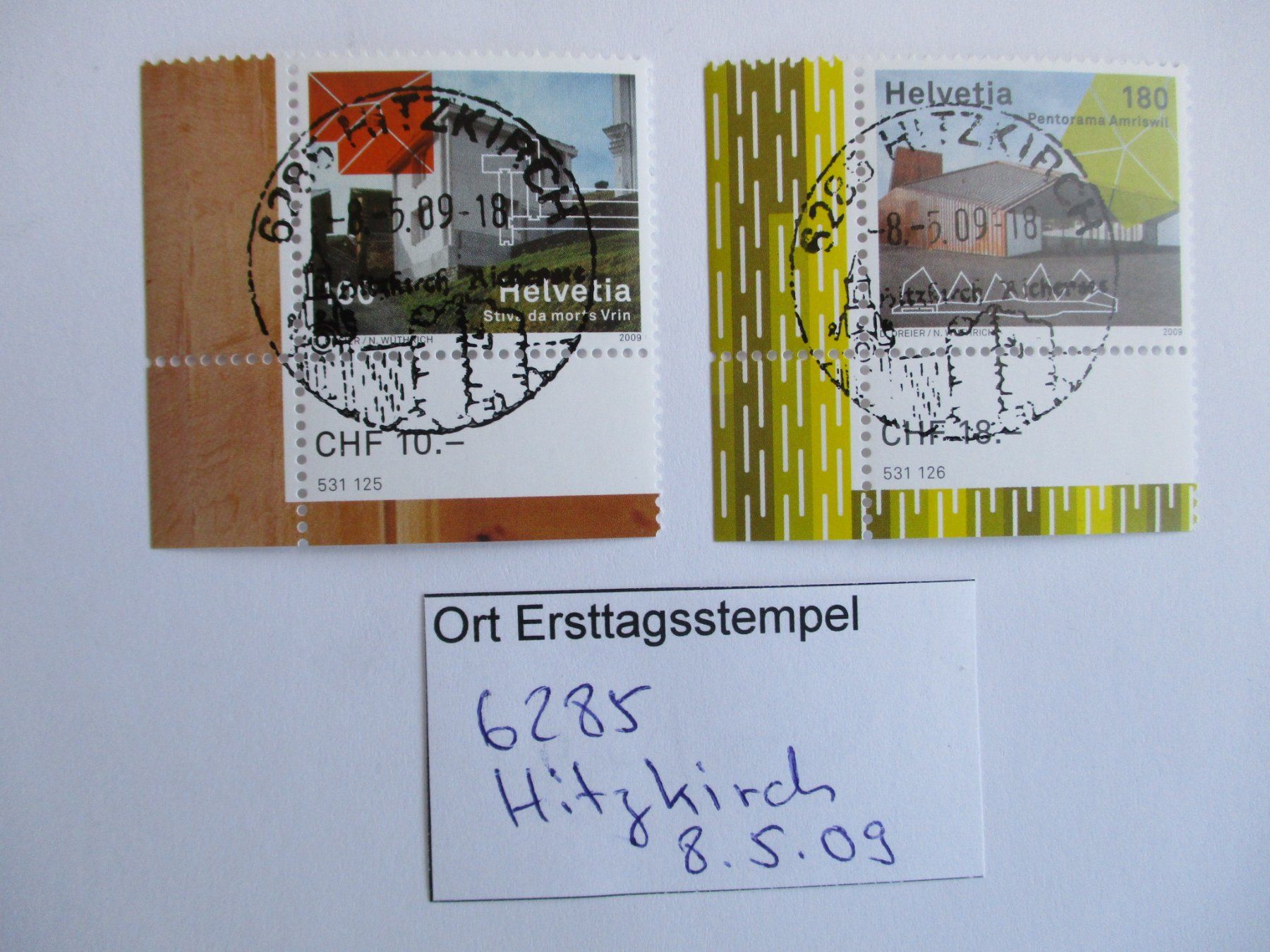 Alle Briefmarken: Voll Ort Ersttagsstempel 6285 Hitzkirch – Gebraucht aus Langnau b. Reiden von Aktuell88