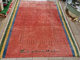 Vintage Gabbeh Orientteppich, India, 160x230 cm, Wollteppich