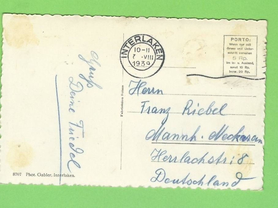 Cartoline postali: Interlacken, Heimwehfluh – Usato da Zürich venduto da t24_de 1