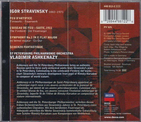 CD: Igor Stravinsky - Vladimir Ashkenazy [Decca] – Usato da Unterbäch venduto da niquz 1