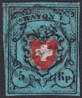 Rayon I (d'blau) 15II.f (grünlichblau) T.19 A2-O, 2 Atteste