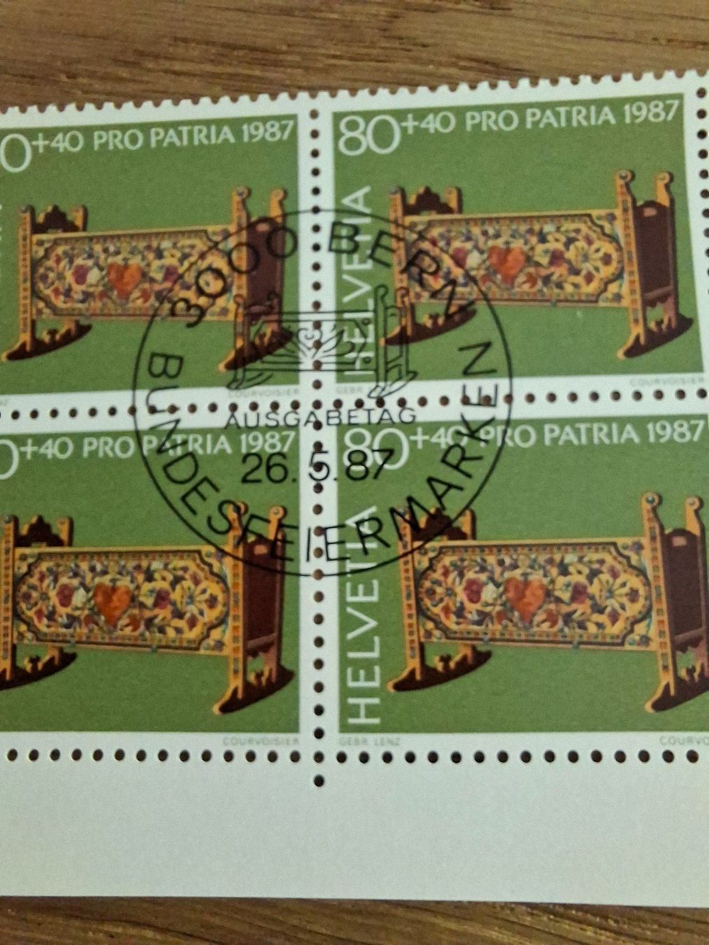 Tutti i francobolli: 4er Blocks: Pro Patria 1987 – Nuovo (secondo la descrizione) da Hinterkappelen venduto da 1399 7