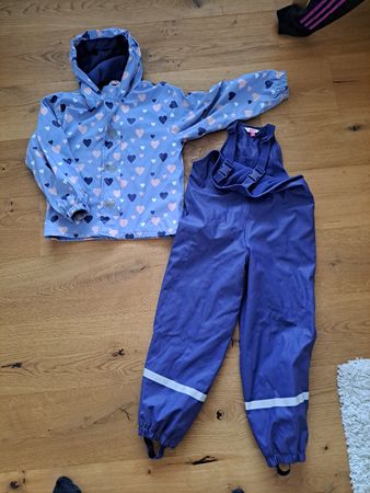 Regenkleider Regenjacke Regenhosen gefüttert Gr.128