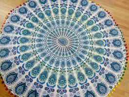 Mandala Tuch mit Regenbogen Zötteli 130 cm