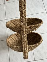 Wicker 2-Tier Basket Stand - Rustic Home Storage Decor