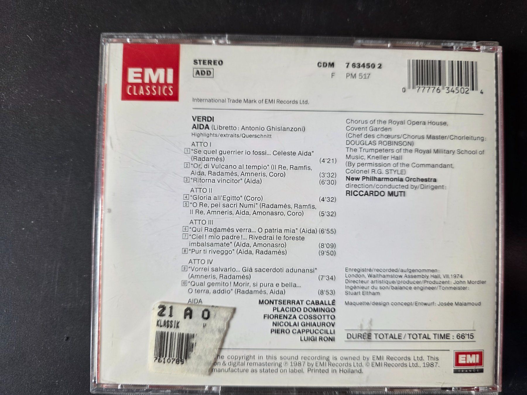 CD: CD Musik Verdi Aida – Usato da Walterswil BE venduto da Lonitti 3