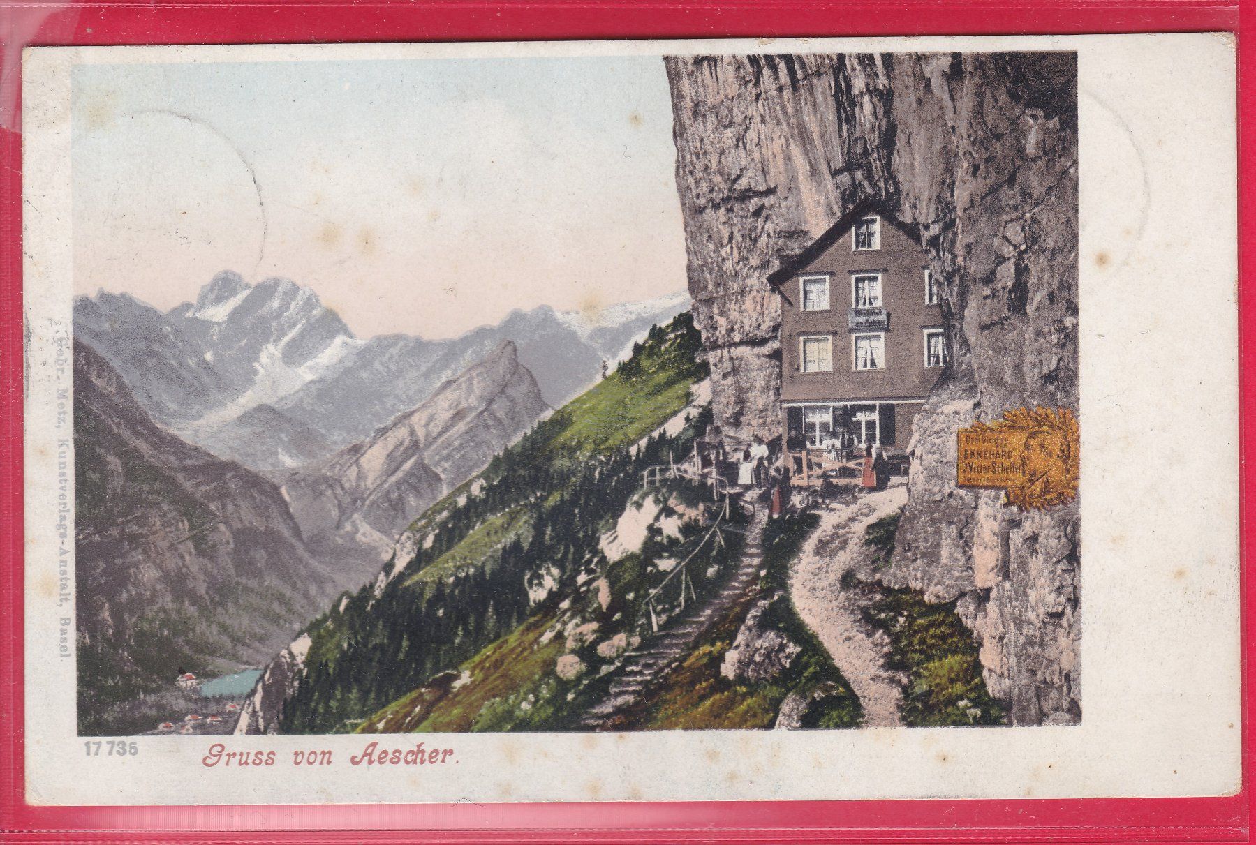 Cartoline postali: GRUSS VON GASTHAUS AESCHER, 2.8.1906 – Usato da Oberrieden venduto da Gebirgsstelze