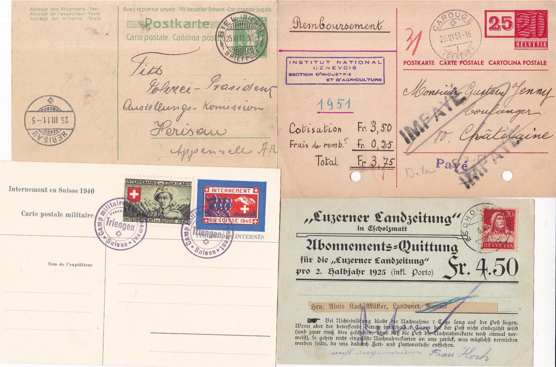Tous les timbres: 50 Stk. Alte CH Briefe, Postkarten, Belege – D'occasion à Münchwilen AG par Nesar 7