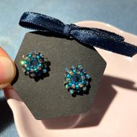 NEU: Swarovski Blumen Ohrstecker Handmade Edelstahl #3