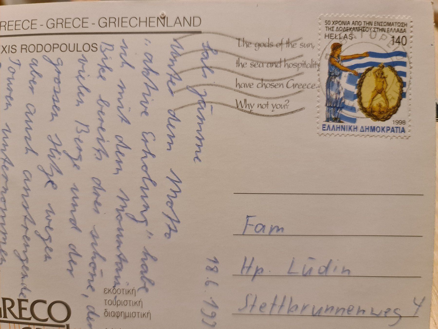 Cartoline postali: Ansichtskarte Griechenland – Usato da Dintikon venduto da Vexi 1
