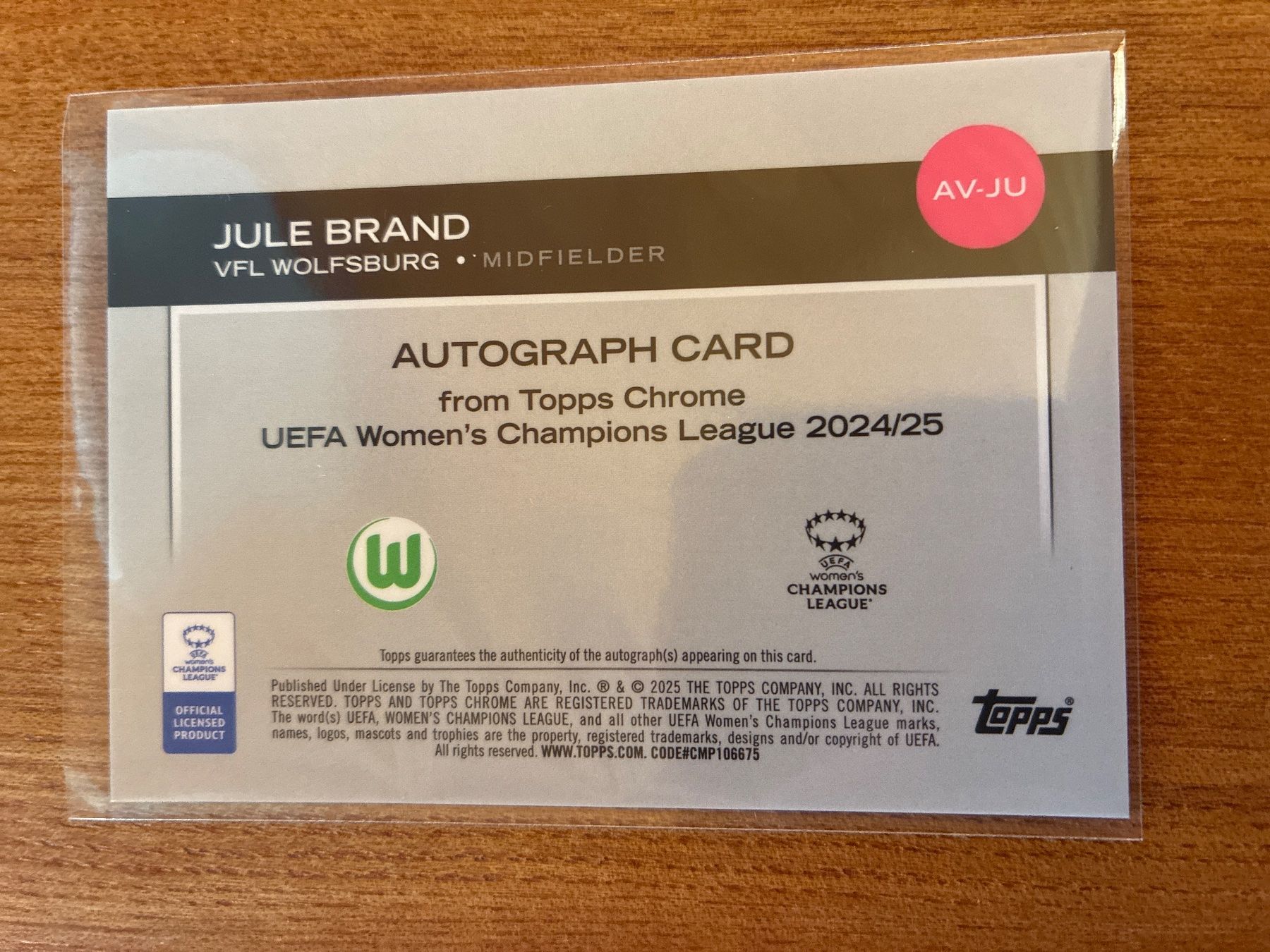 Topps Carte collezionabili: Topps Chrome Jule Brand Autogramm /150 – Usato da Wangenried venduto da Garagara 1