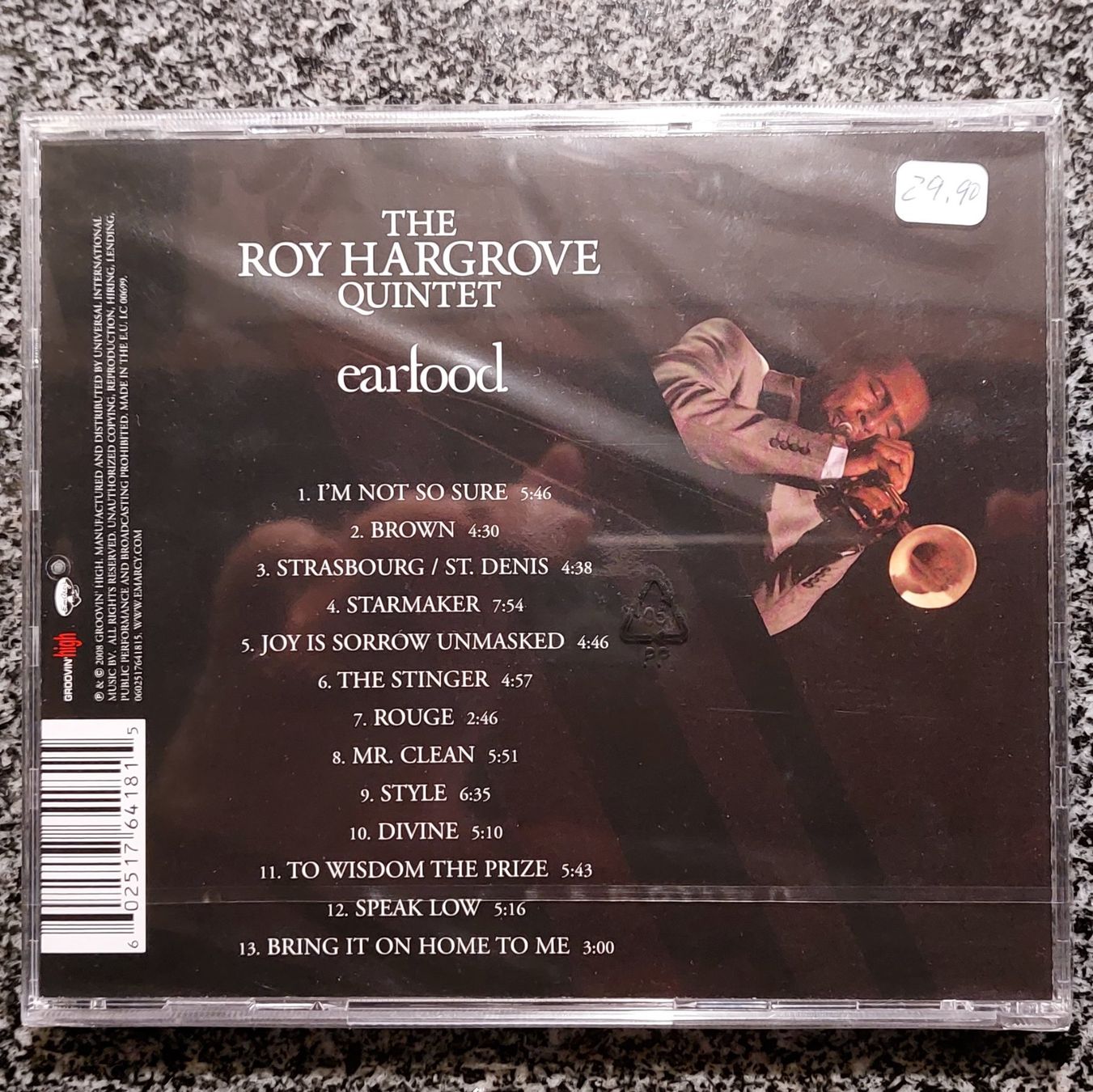 CD: CD - THE ROY HARGROVE QUARTET "earfood" – Nuovo e nell'imballaggio originale da Rotkreuz venduto da CLASAX 1