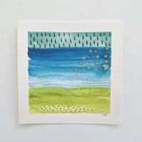 Aquarell Original Meer - 15 x 15cm