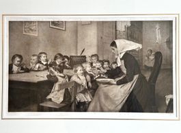 Albert Anker Kunst Bild Heliogravure, Lichtdruck, gerahmt