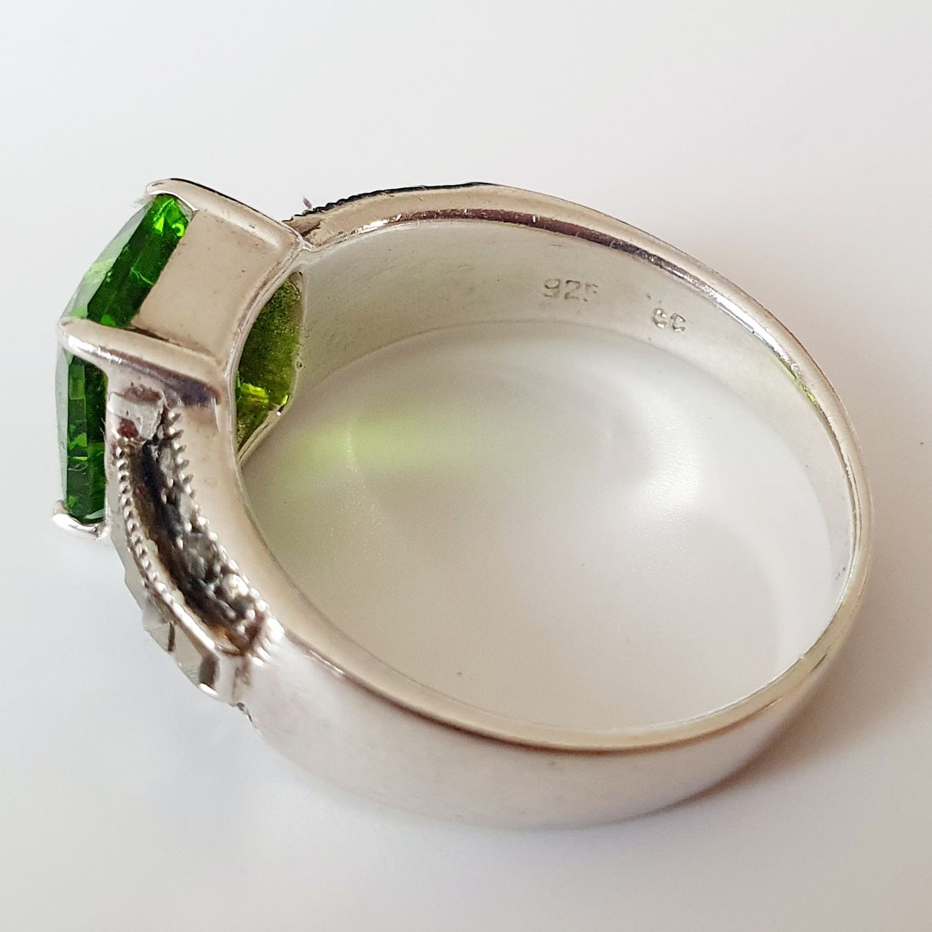 Ringe: Vintage Silber Ring  mit grünem Stein, Gr 19,9 mm – Gebraucht aus Kreuzlingen von Wunderkiste123 6