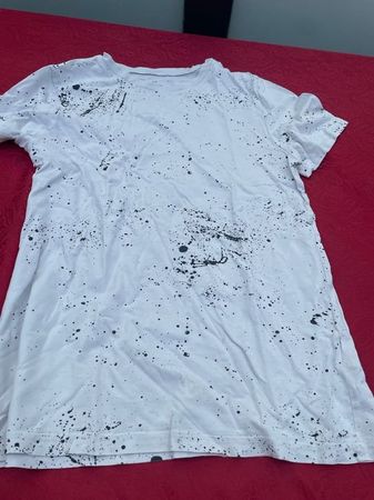 Kinder Junge T-Shirt 170 weiss schwarz
