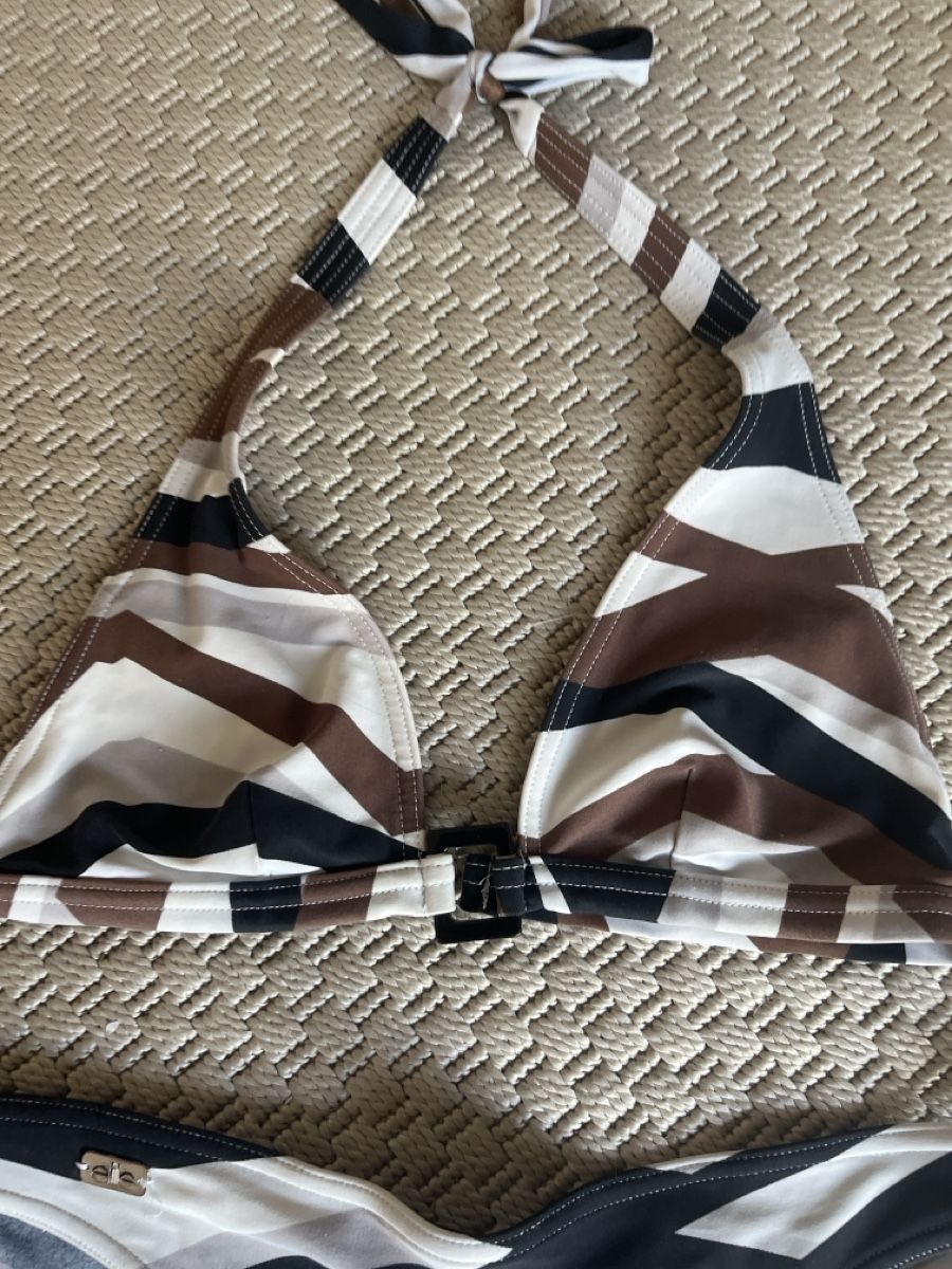 Costumi da bagno & Bikini: Nekholder Bikini, braun/schwarz/weiss, 36 – Usato da Solothurn venduto da Bobesch08 1