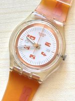 Swatch Gent Original weiss orange transparent Gebraucht
