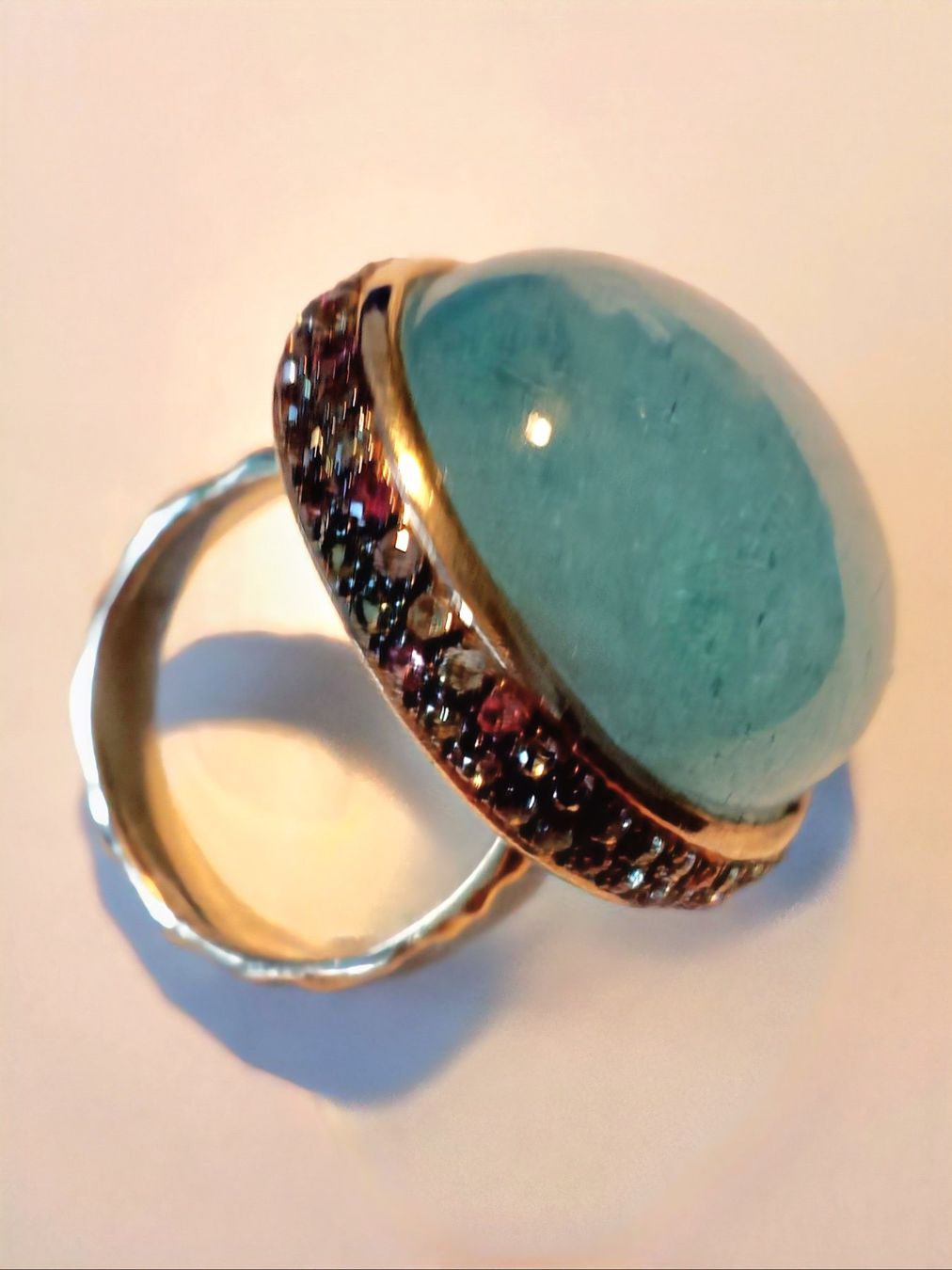 Anelli: Aquamarin Ring Grösse 56 Silber vergoldet – Nuovo (secondo la descrizione) da Zürich venduto da Bieter04 5