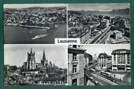 Lausanne, 4 Ansichten, ungelaufen, ca. 1958