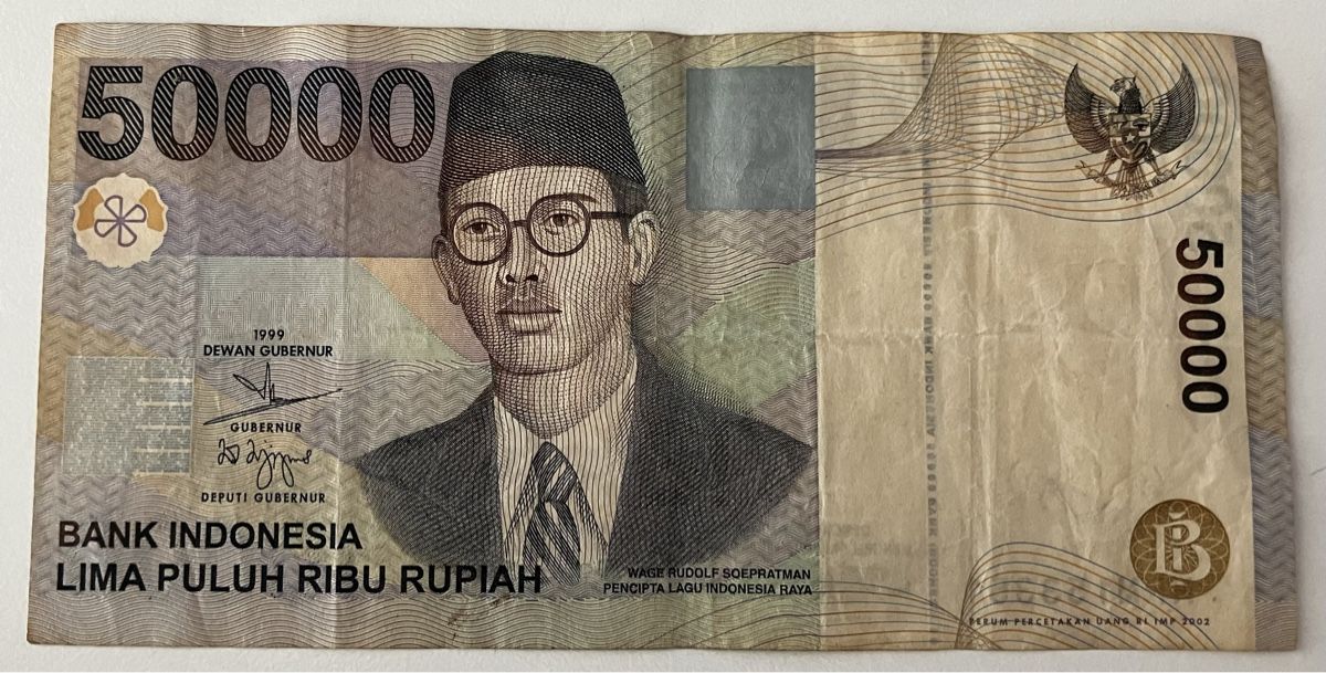 Banconote: Indonesien 50'000 Rupiah 1999 – Usato da Algetshausen venduto da Carrhard