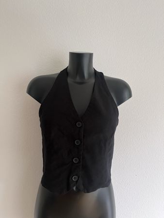 Damen Leinenweste schwarz Gr S