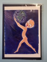 Ruth Mausburger Kunstkarte, "Glück Blau", Acryl, 2004