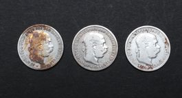 Silbermünzen Österreich 1893 "Kaiser Franz Joseph I"