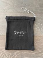Schmucksack/-Beutel Vertigo schwarz mit weisser Kordel