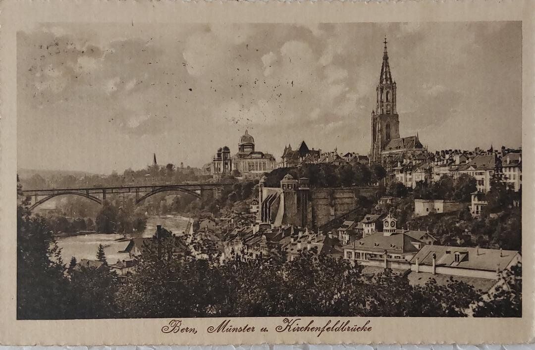 Cartoline postali: BERN - Münster u. Kirchenfeldbrücke - 1917 – Usato da Delémont venduto da Domdom1