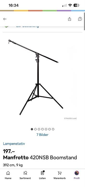 Manfrotto Supporti a parete: Manfrotto 420NSB Boomstand – Usato da Beinwil (Freiamt) venduto da Corinasarab