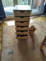 Schubladenmöbel Kiefer auf Rollen