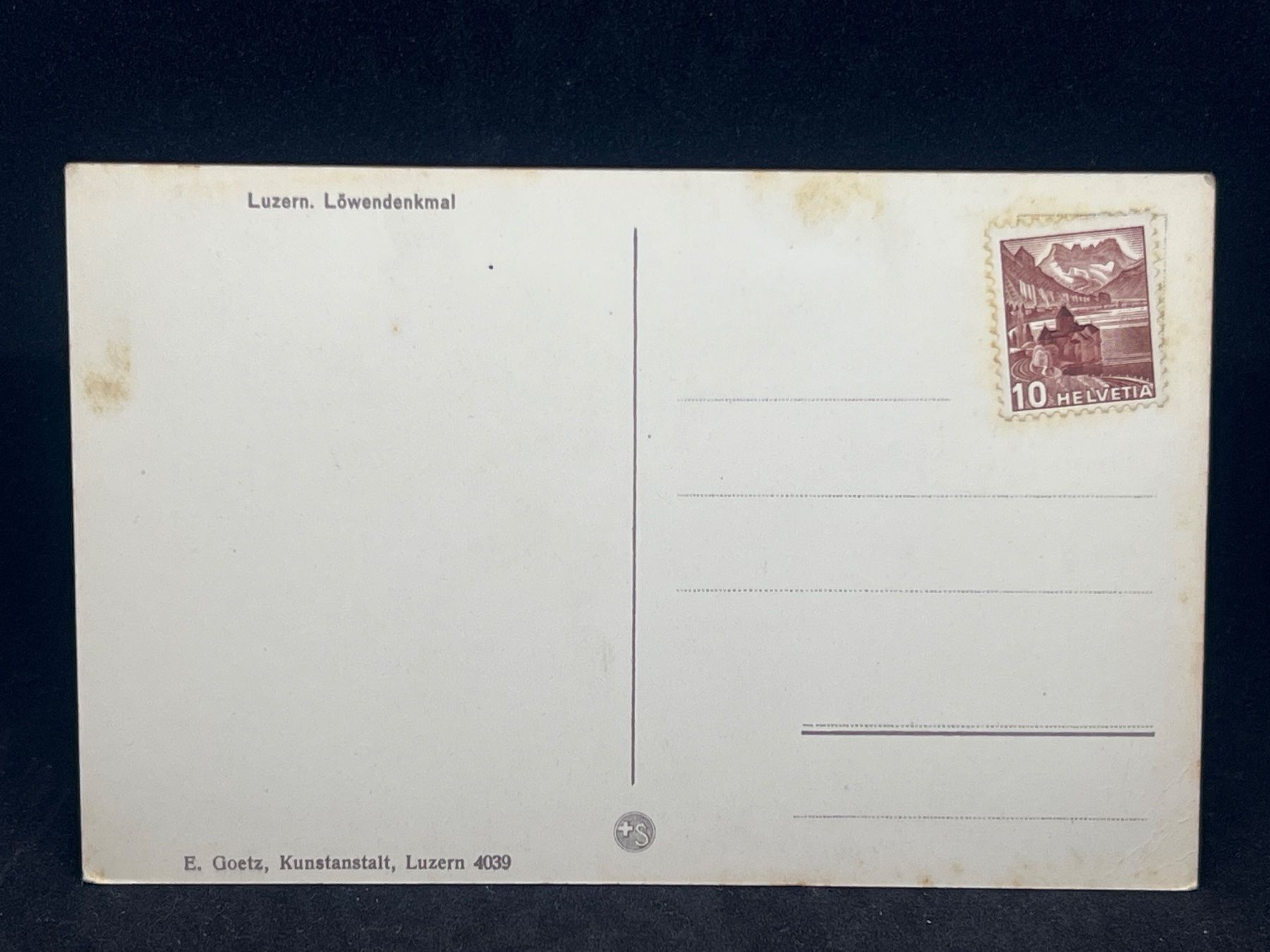 Cartoline postali: Luzern Löwendenkmal – Usato da Widnau venduto da Brusi9 1