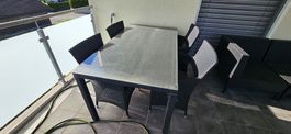 Gartentischset mit 4 Stühlen - Lounge mit Tisch