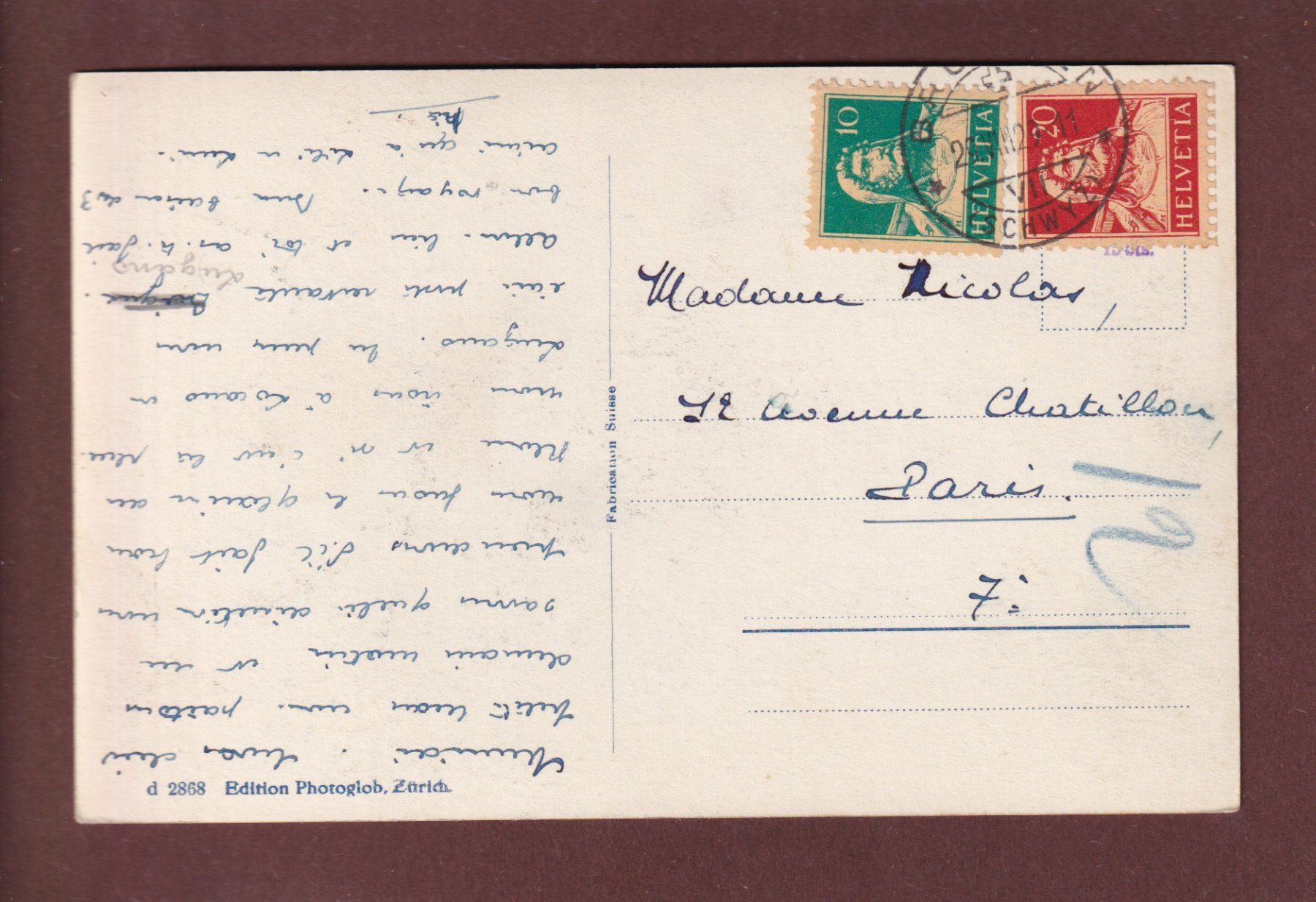 Cartoline postali: AXENSTRASSE - Flüelen - 1929 – Usato da Pully venduto da nicecards 1