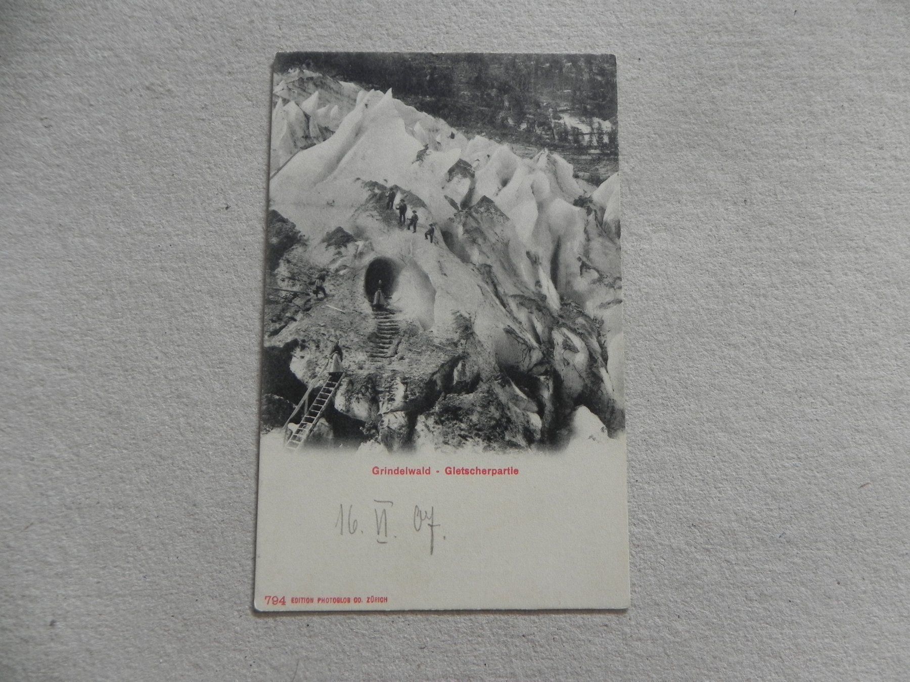 Cartoline postali: Karte Grindelwald BE Gletscher 1907 – Usato da Siebnen venduto da krimsie