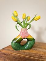 Handgefertigte marokkanische Blumenvase aus Keramik