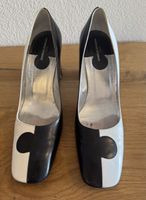 Charles Jourdan, escarpins cuir bicolores, taille 38,5